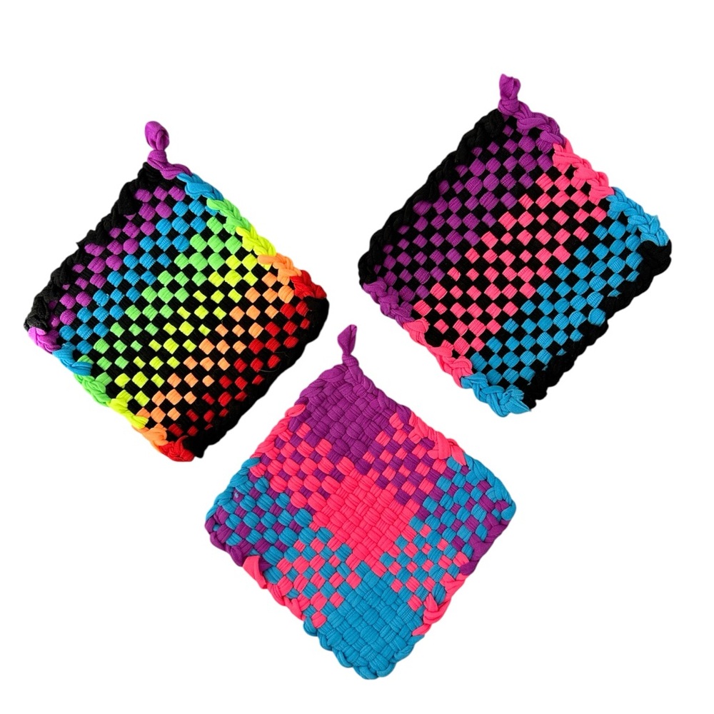 Colorful Woven Potholder Set
